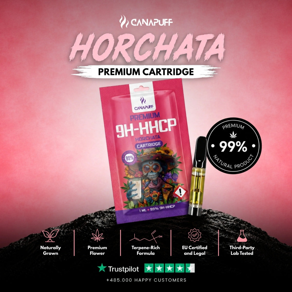 9H-HHCP Cartridge Horchata 99% – vape cartridge, photo 2