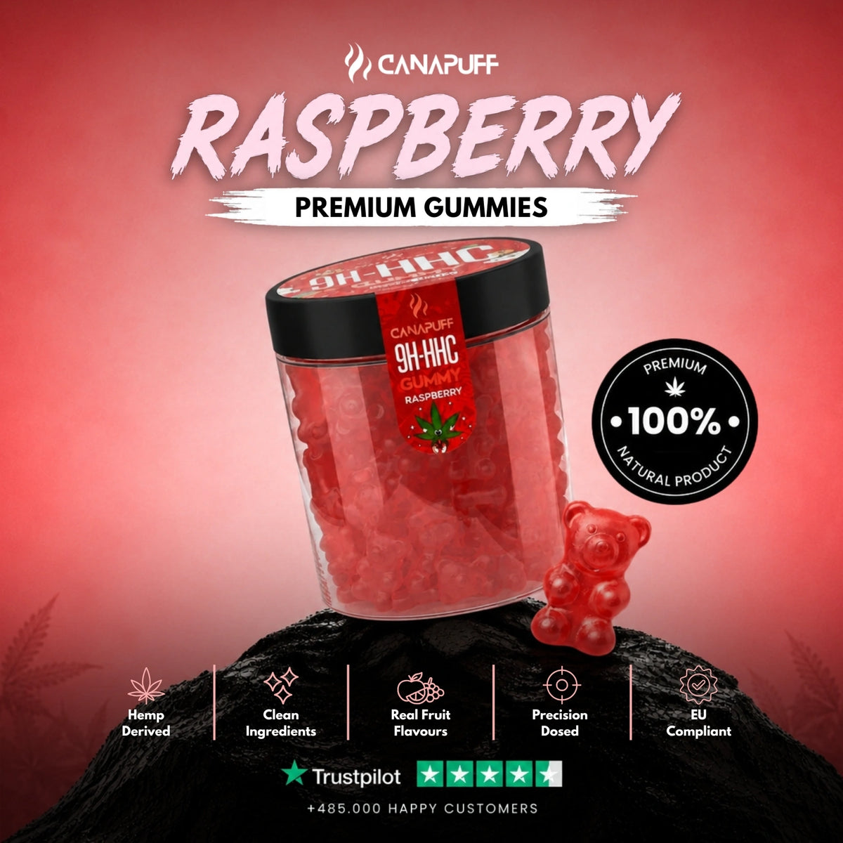 9H-HHC Gummies Raspberry – gummies, photo 2