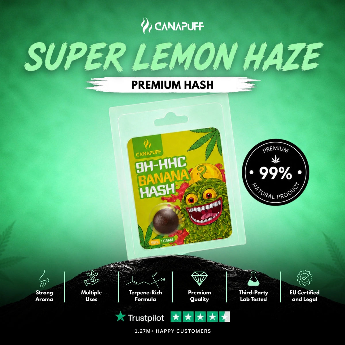 9H-HHC Hash Banana 99% – hash, photo 2