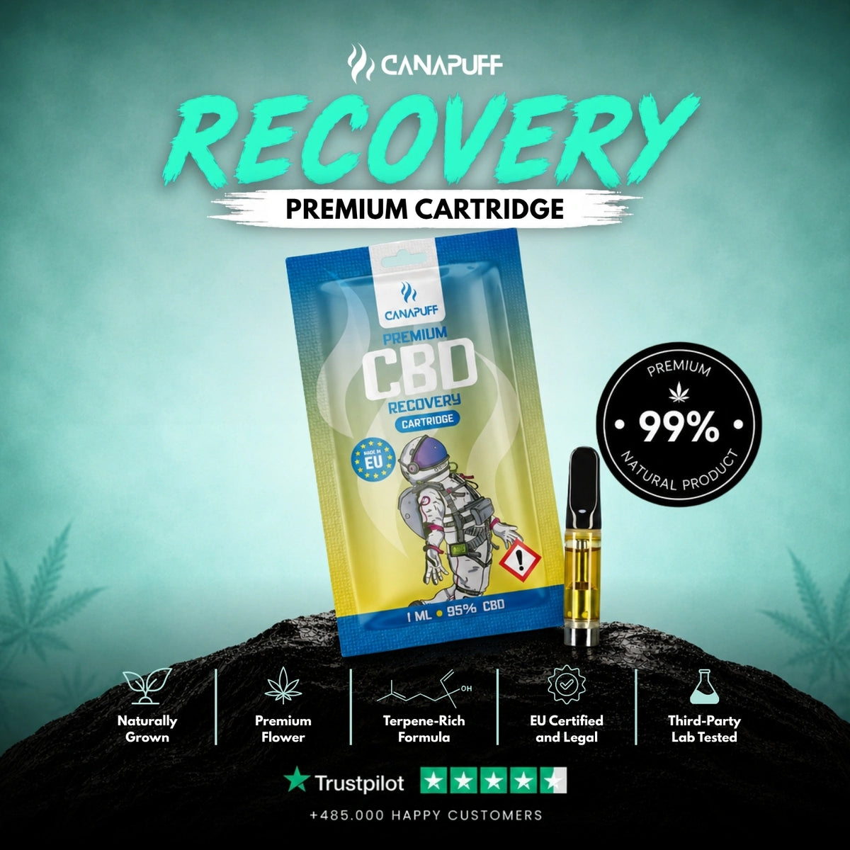 CBD Cartridge Recovery 95% – vape cartridge, photo 2
