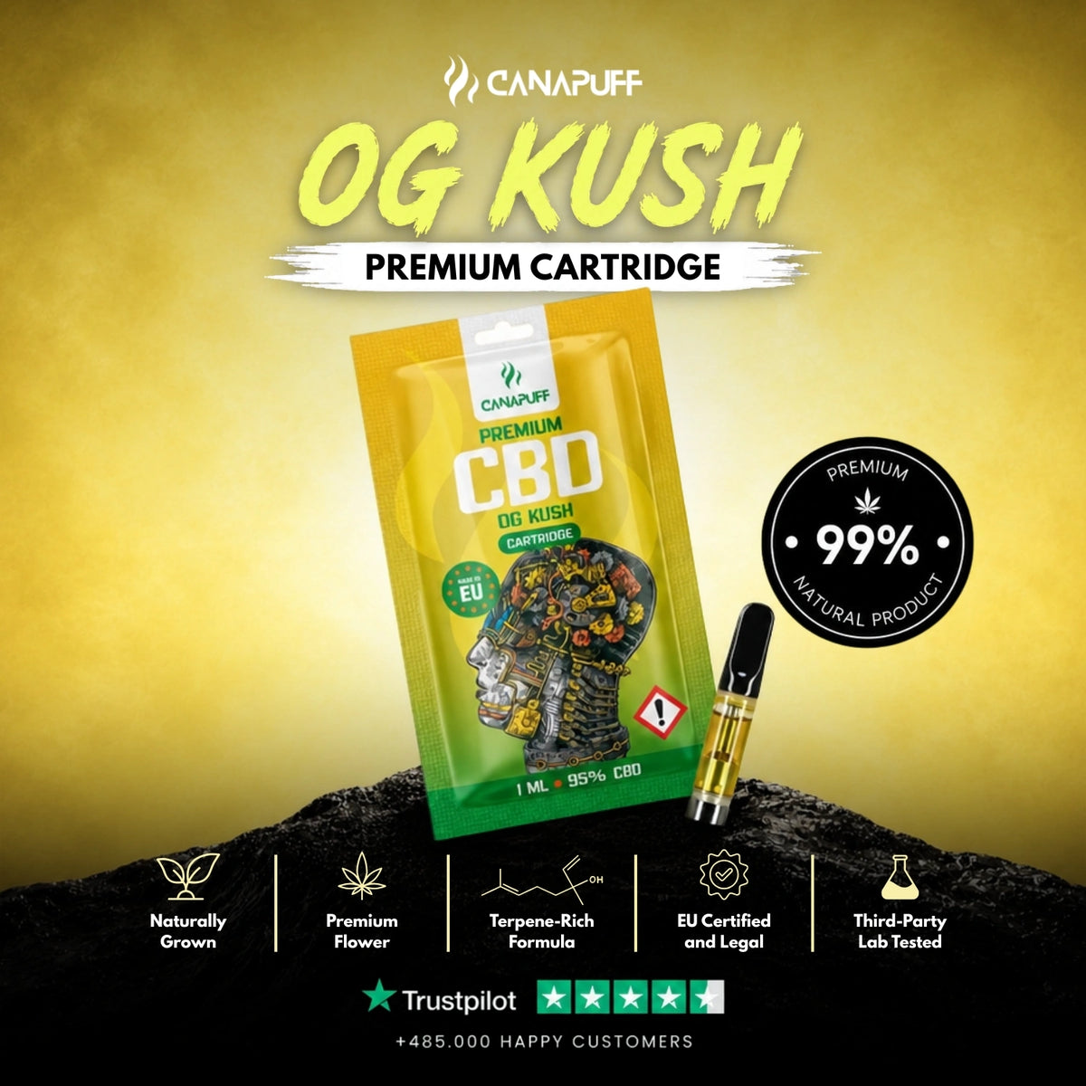 CBD Cartridge OG Kush 95% – vape cartridge, photo 2
