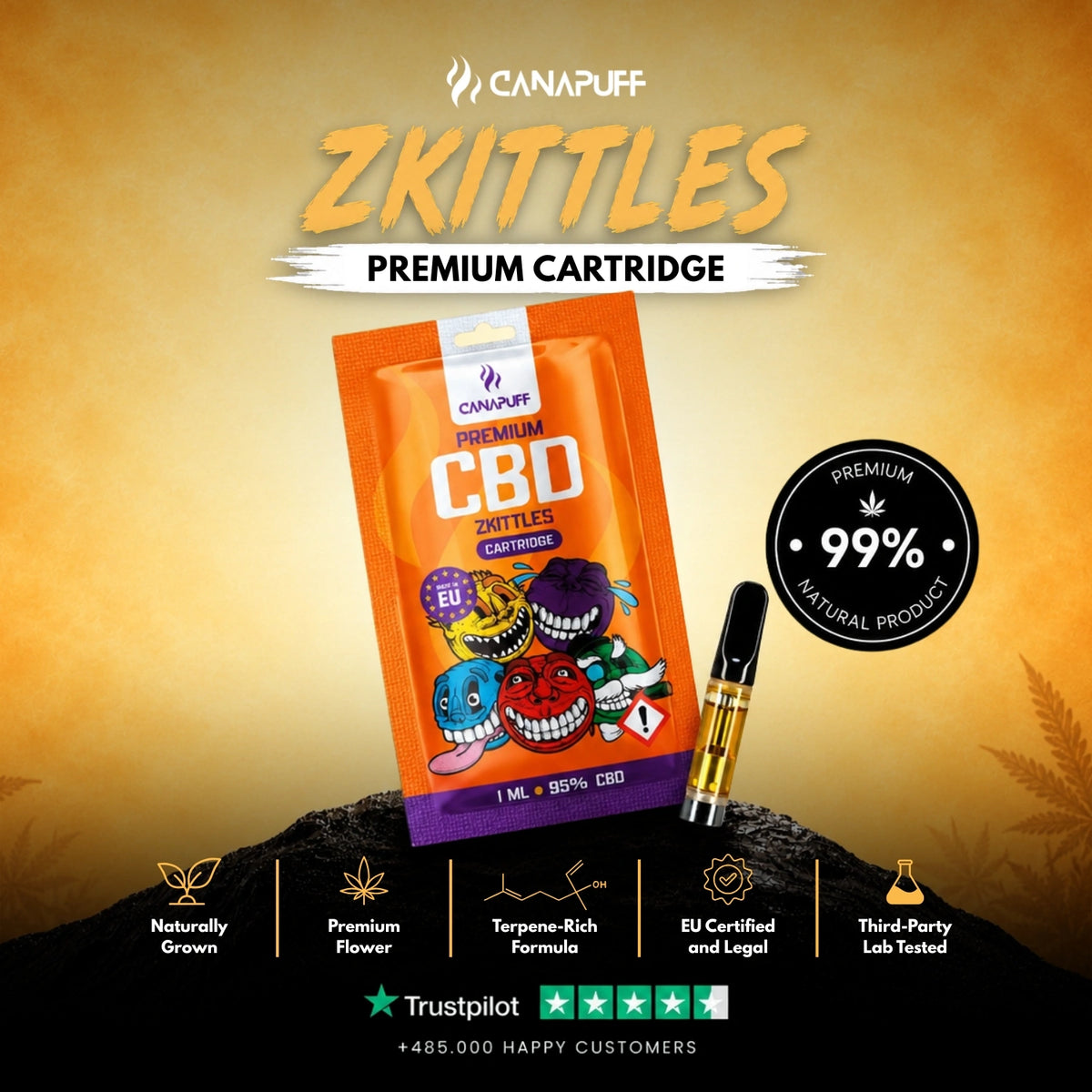CBD Cartridge Zkittles 95% – vape cartridge, photo 2