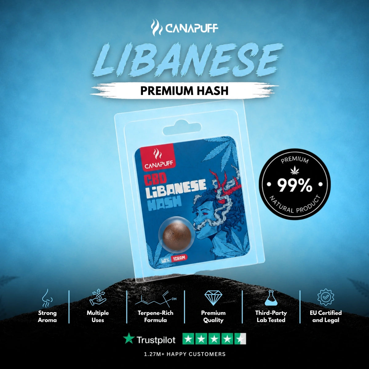 CBD Hash Libanese 60% – hash, photo 2