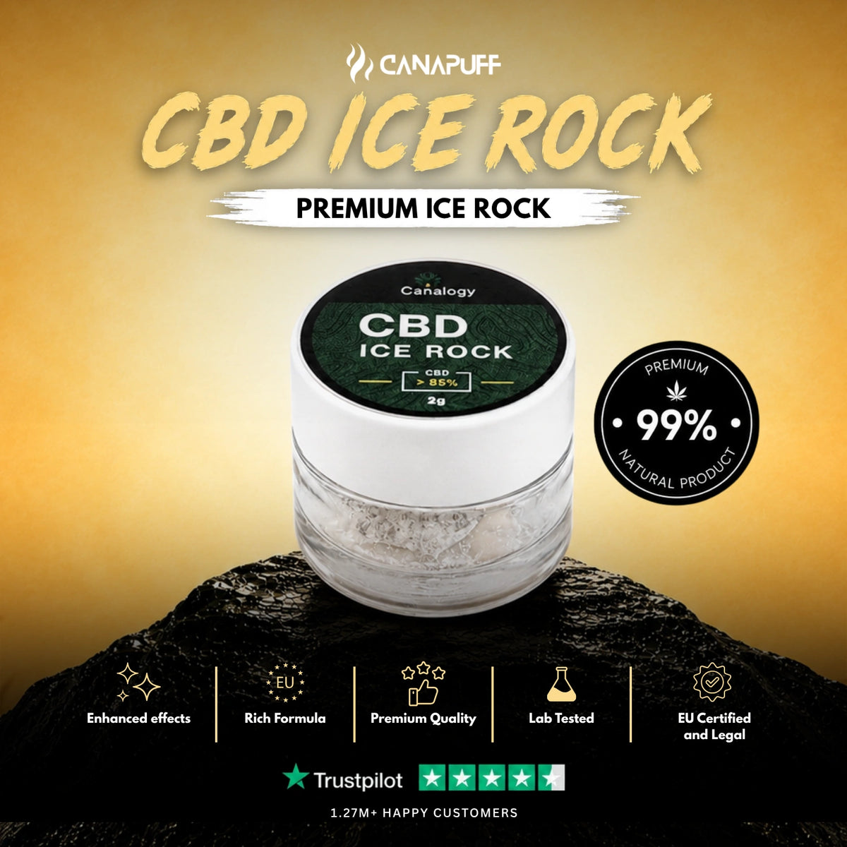 CBD IceRock CBD 85% – IceRock concentrate, photo 2