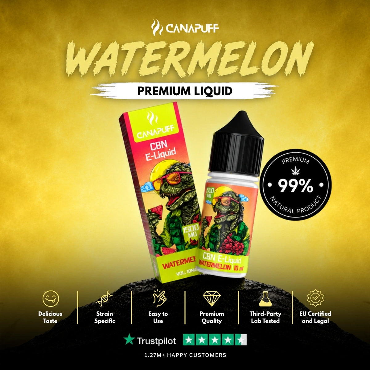 CBN Liquid Watermelon 1.500mg – liquid bottle, photo 2