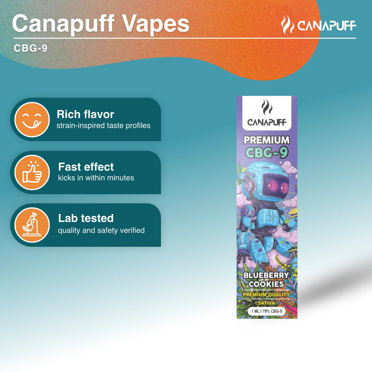 Blueberry Cookie 79% CBG9 - Vape - 1ml - Canapuff