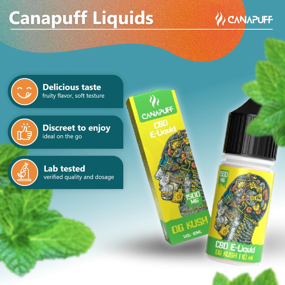 Canapuff CBD E-Liquid OG Kush 1500mg 10ml şişe