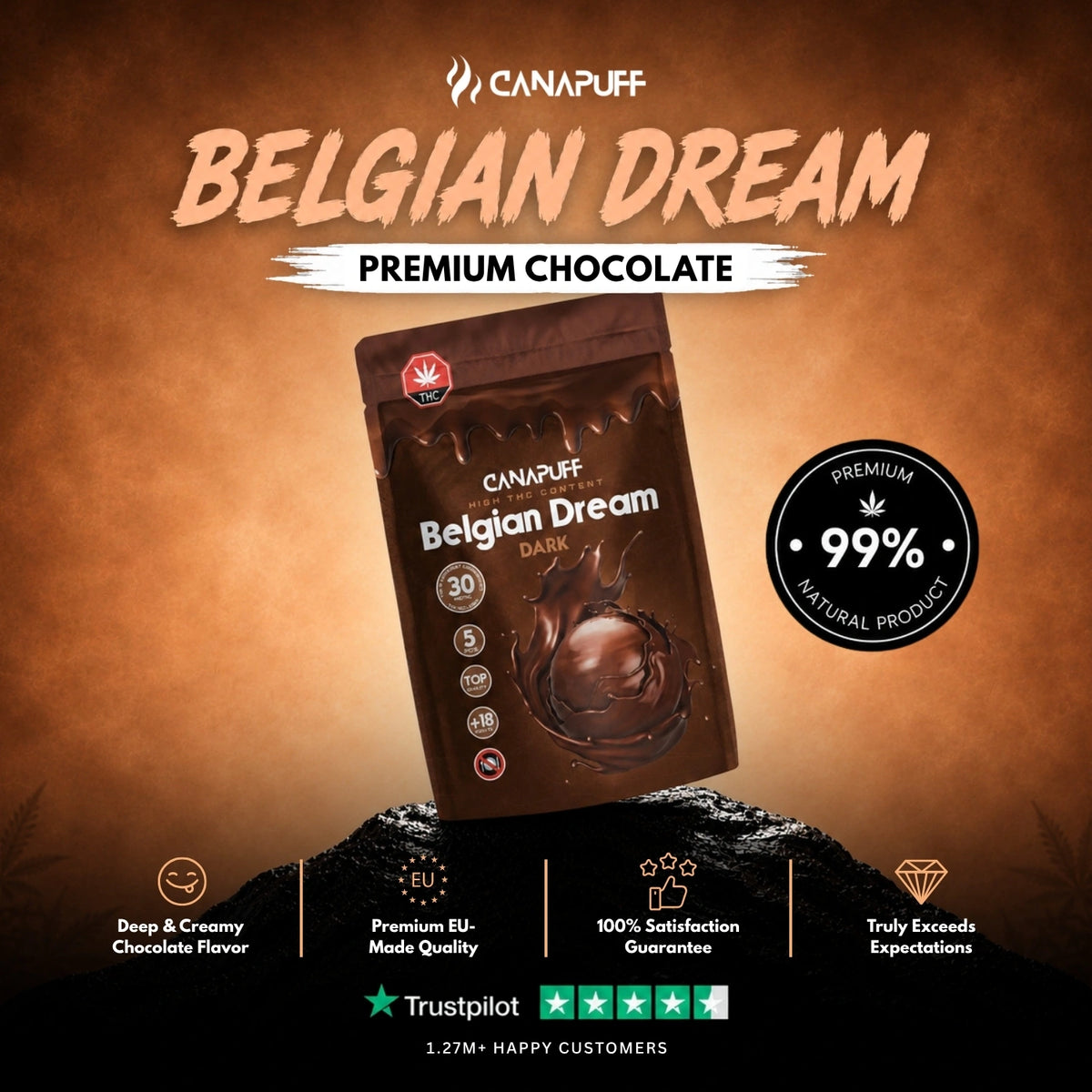 Delta 9 Chocolate Bitter – chocolate, photo 2