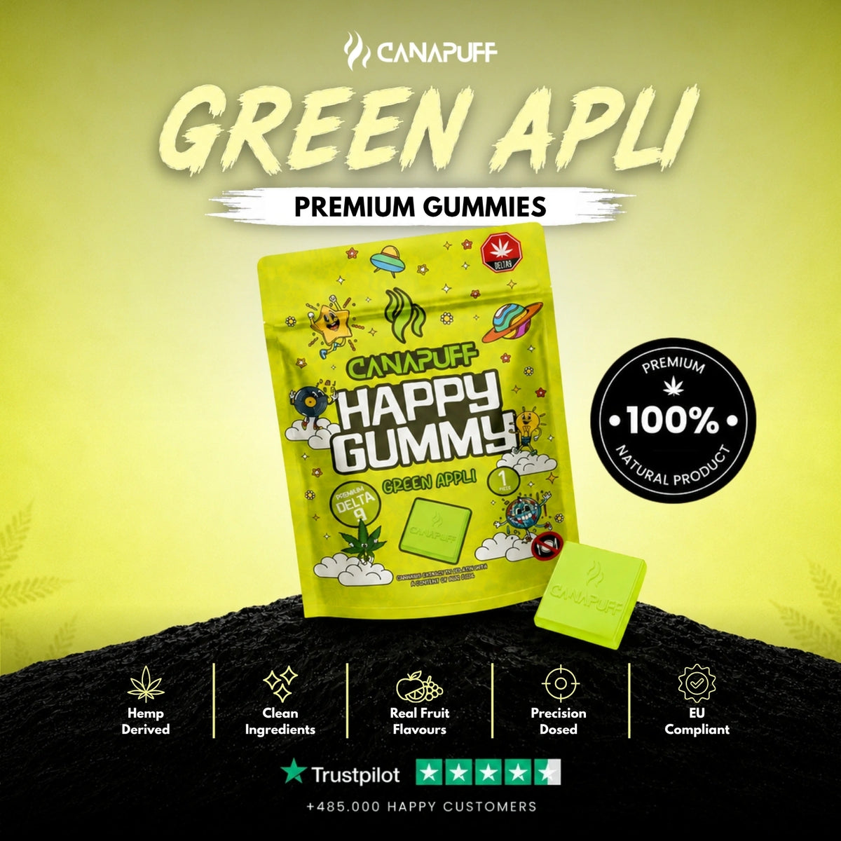 Delta 9 Gummy Green Appli – gummies, photo 2