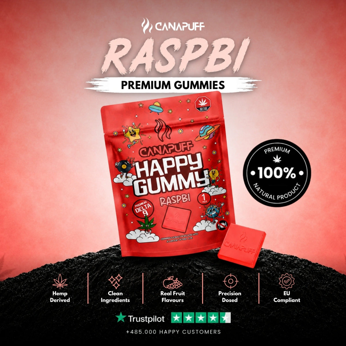 Delta 9 Gummy Raspbi – gummies, photo 2