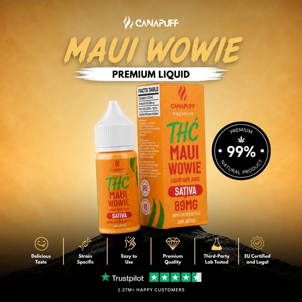 Delta 9 Liquid Maui Wowie 30ml – liquid bottle, photo 2