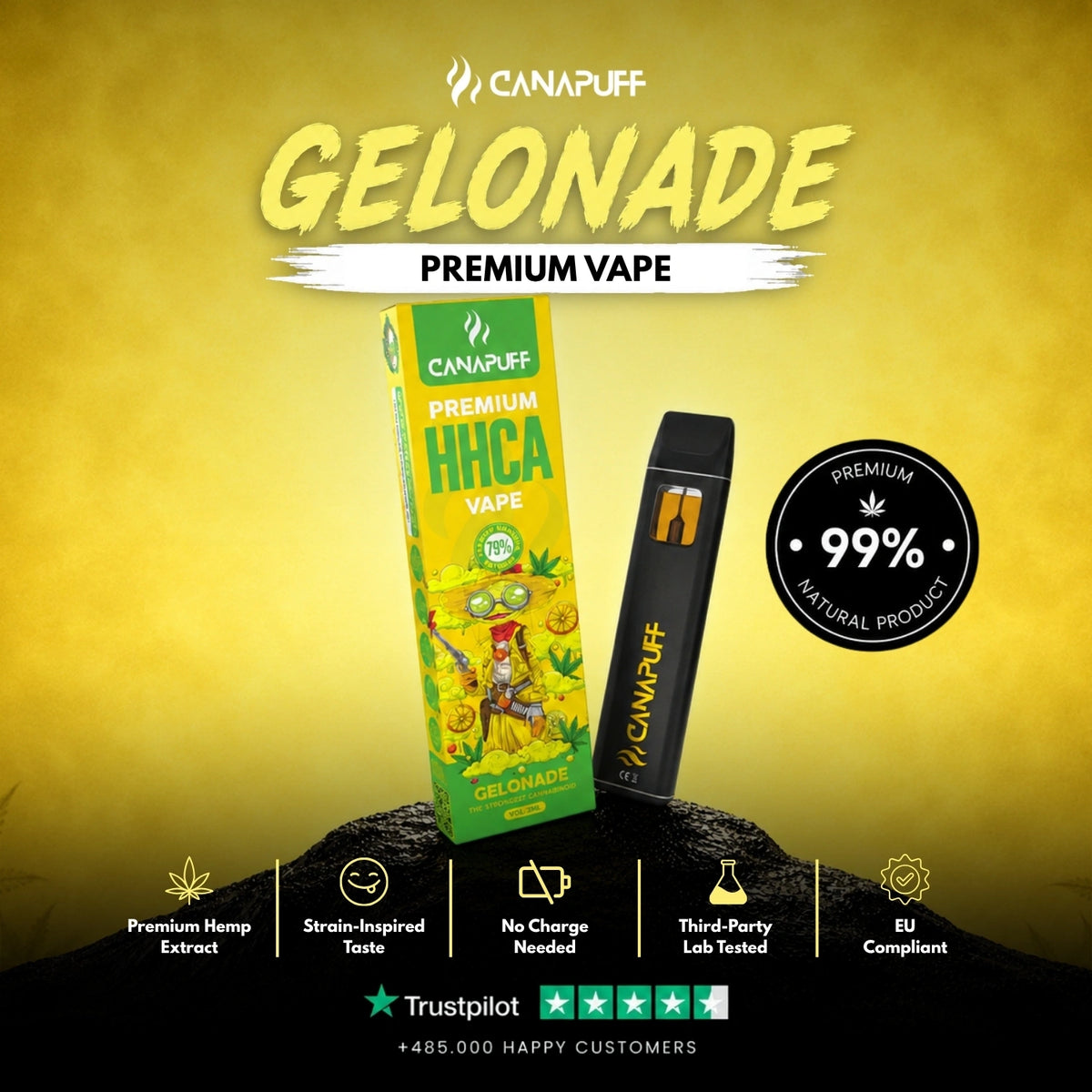 HHC-A Vape Gelonade 79% 1ml – disposable vape pen, photo 2