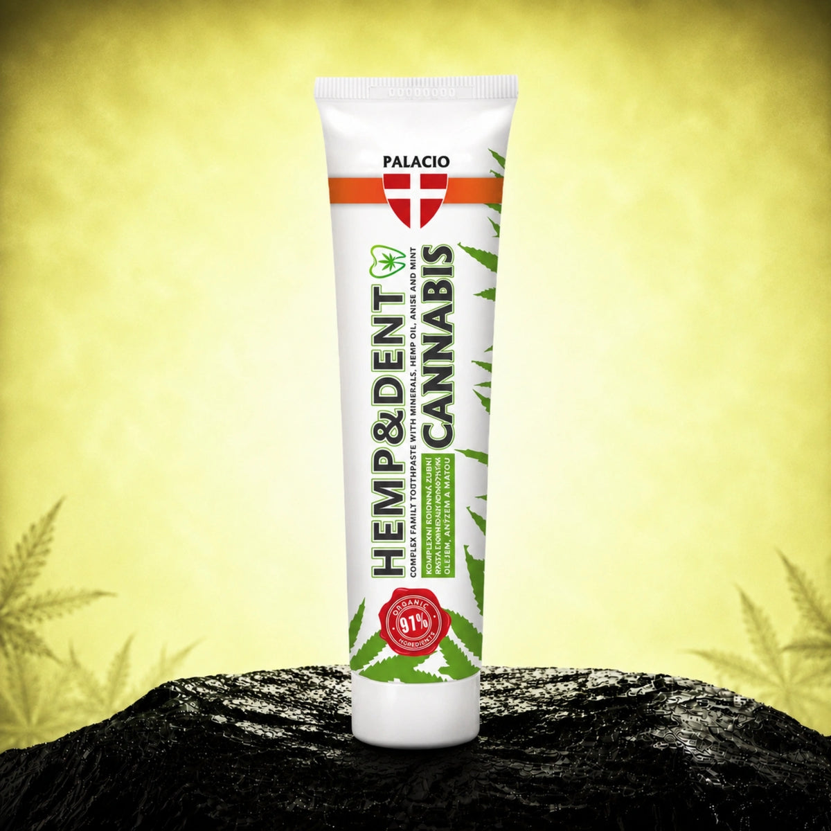 Dentifricio alla canapa HEMP & DENT, 75ml - Palacio – tubetto di dentifricio