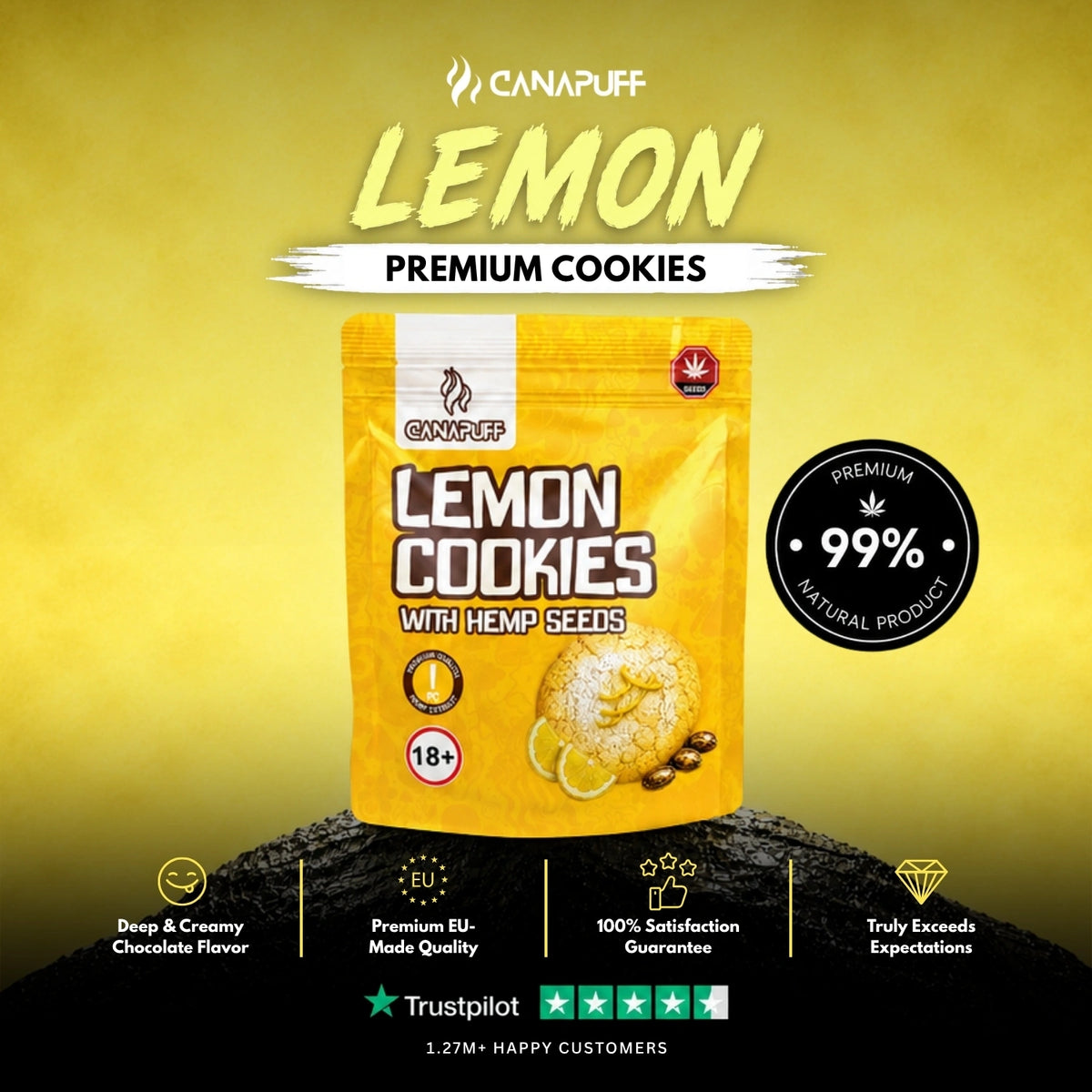 Lemon Cookies with hemp seeds – cookies, photo 2