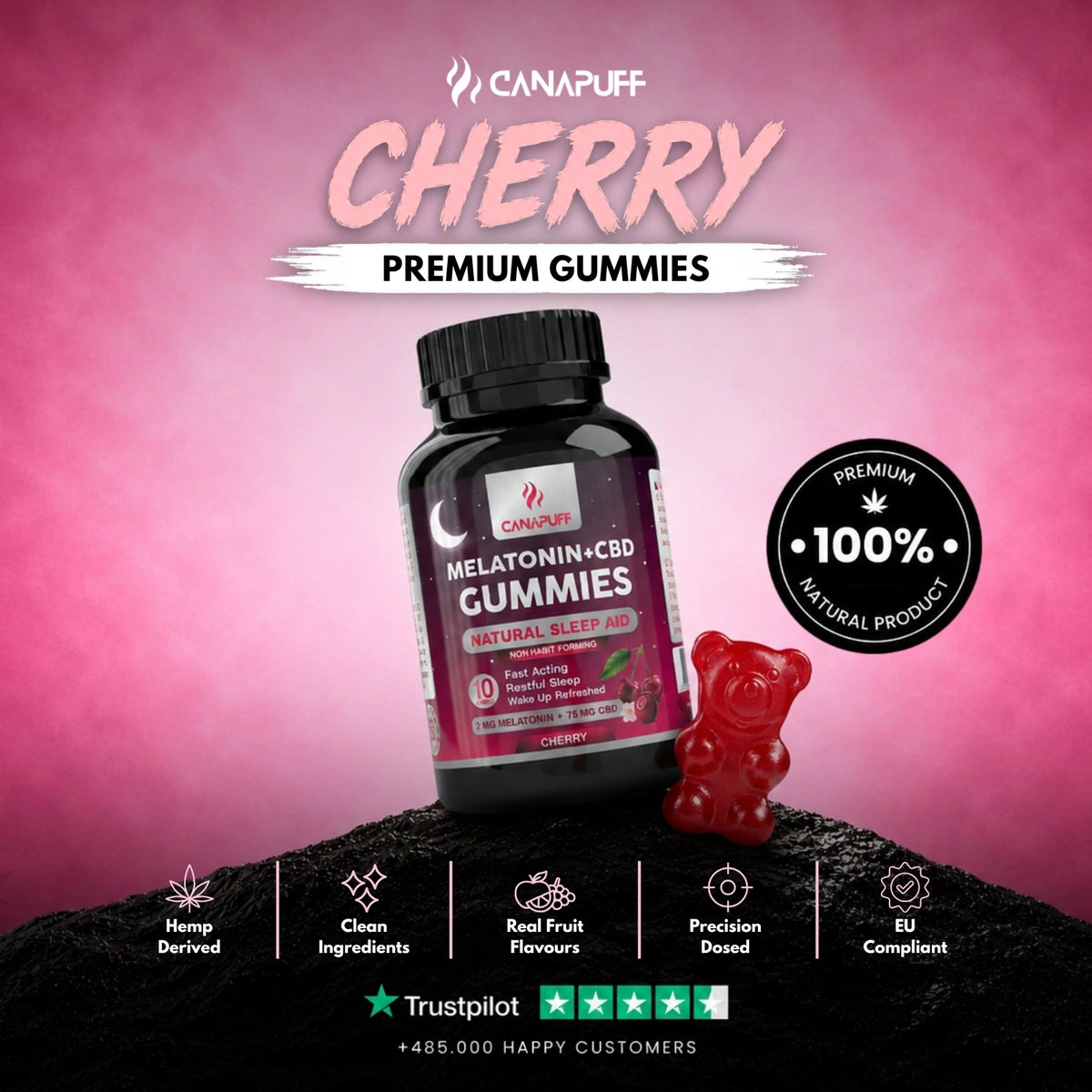 Melatonin+CBD Gummies Cherry – gummies, photo 2