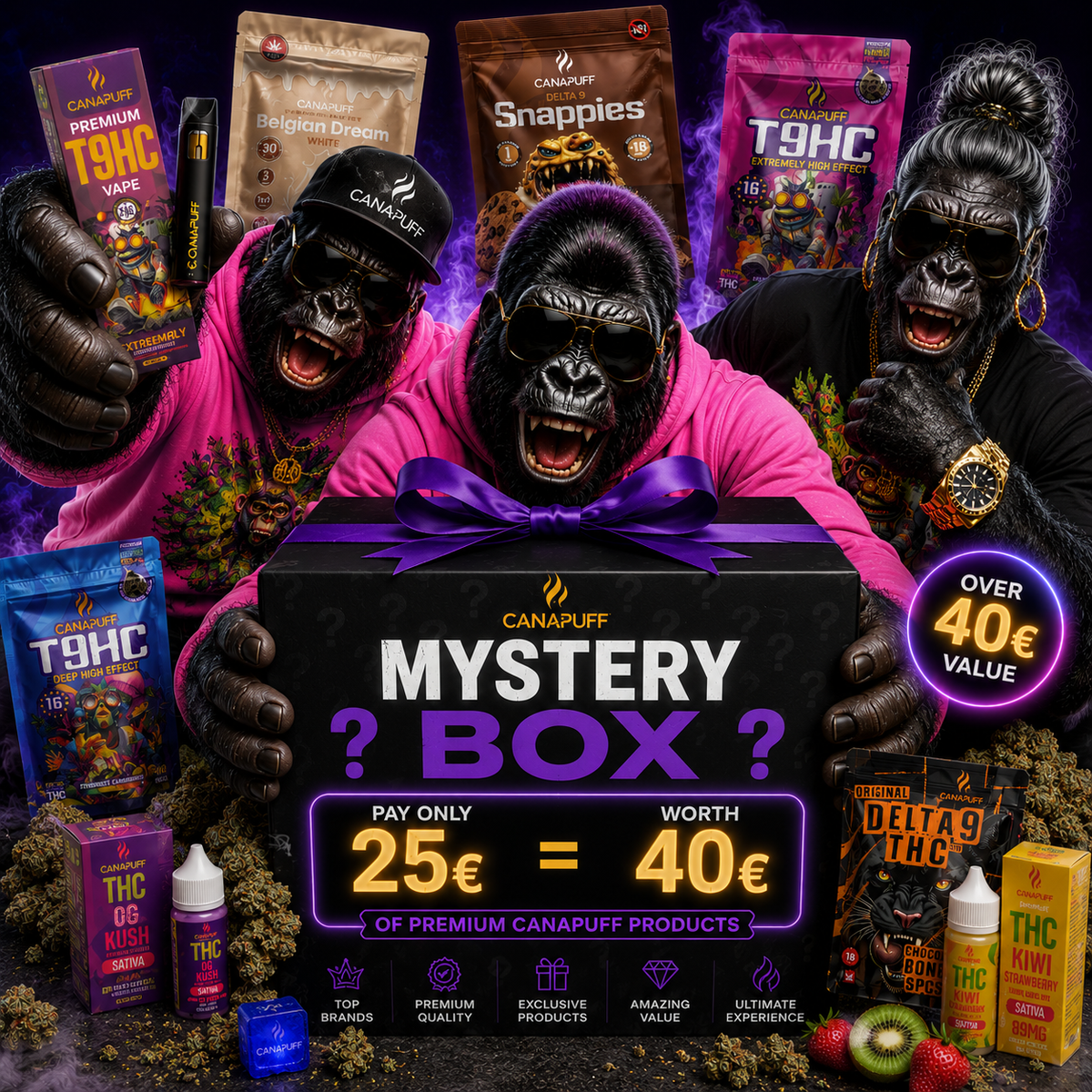 Canapuff Mystery Box S, pack de productos con Delta-9 THC