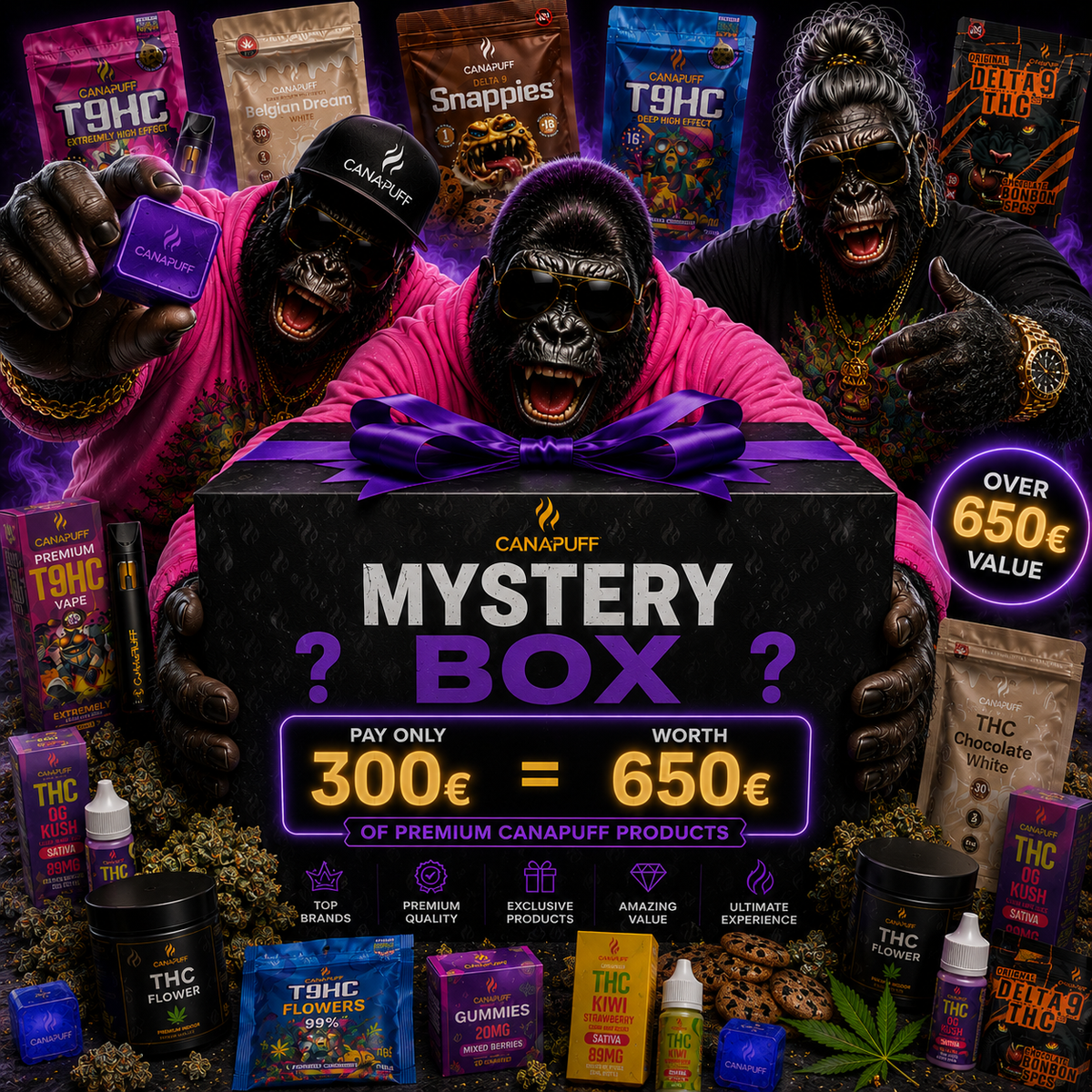 Canapuff Mystery Box XXL con productos derivados del cáñamo
