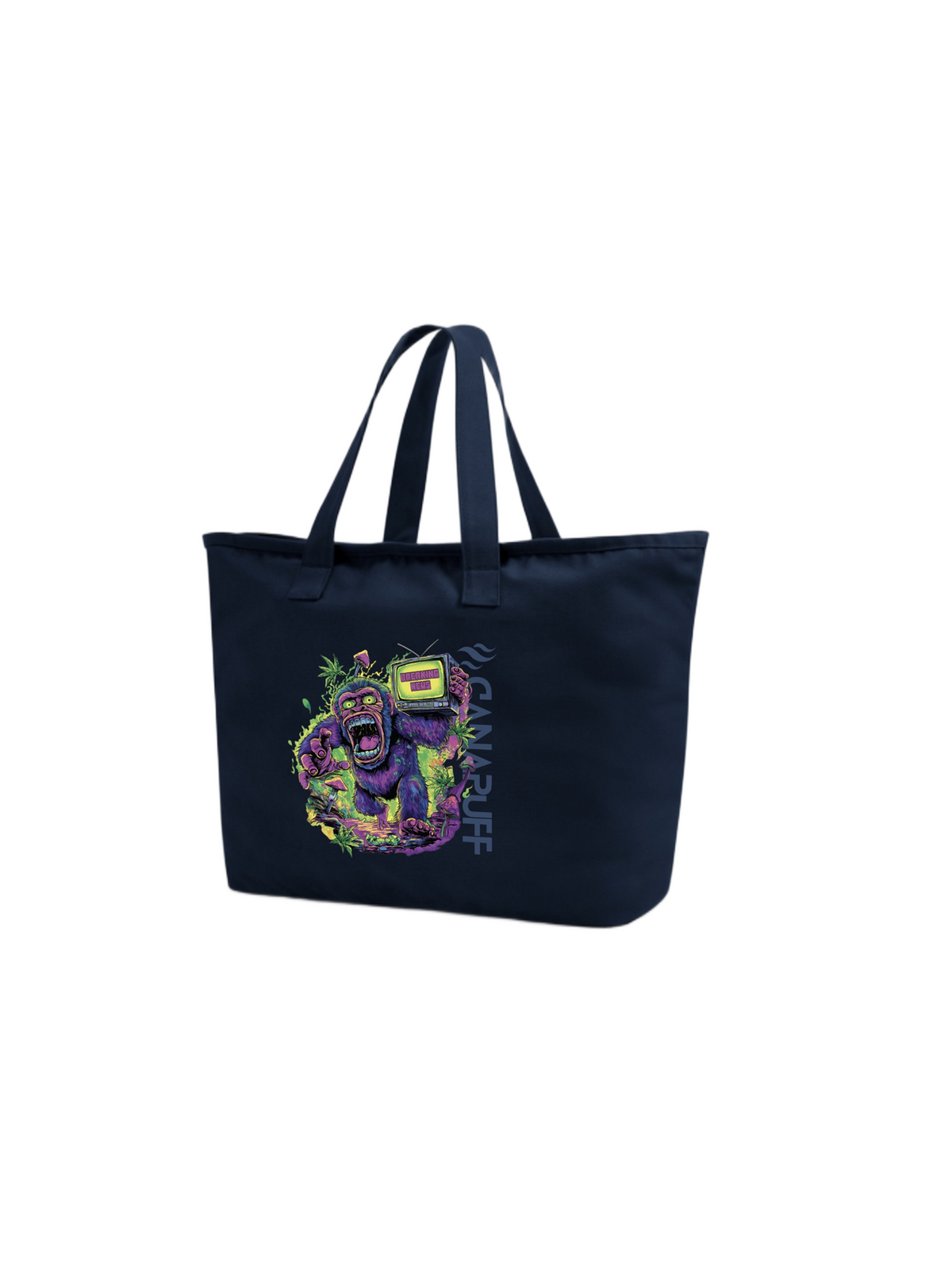 Canapuff Cotton Bag – Panic Monkey – Navy