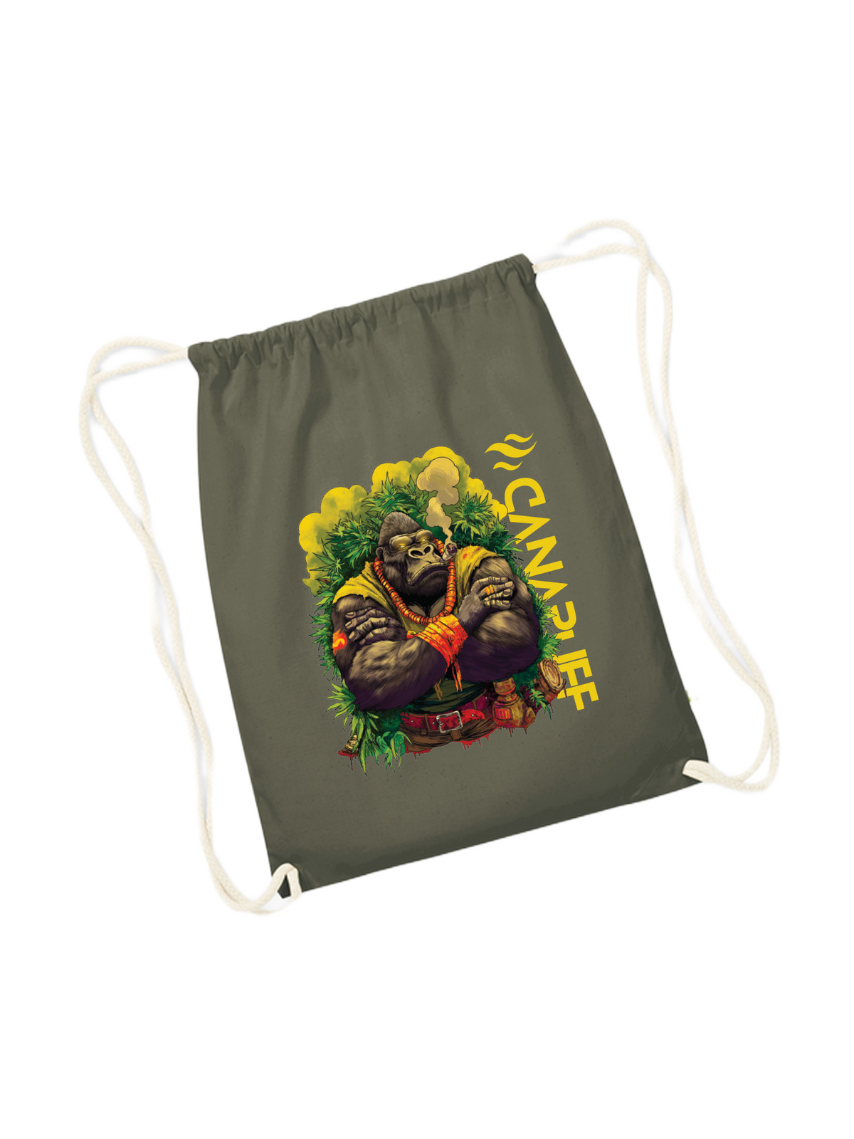 Drawstring Bag – Gorilla Power – Olive