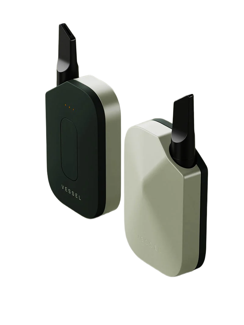 Dispositivo de vape Vessel Compass Rise en las combinaciones de color salvia y verde oscuro