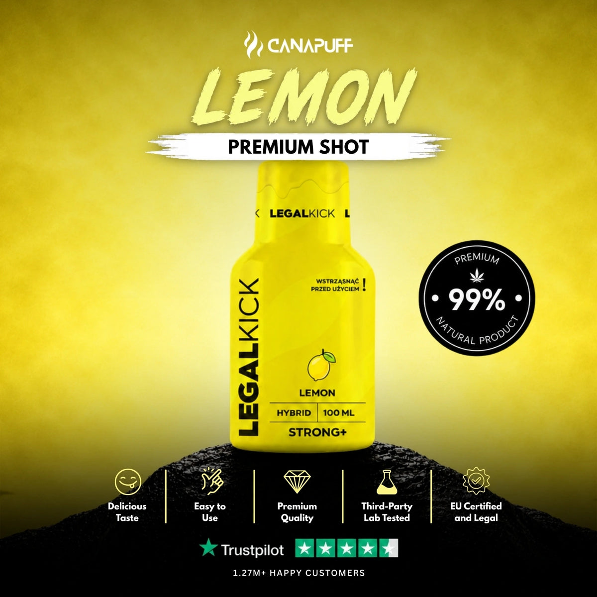 Shot LEGALKICK Lemon – botella de bebida, foto 2
