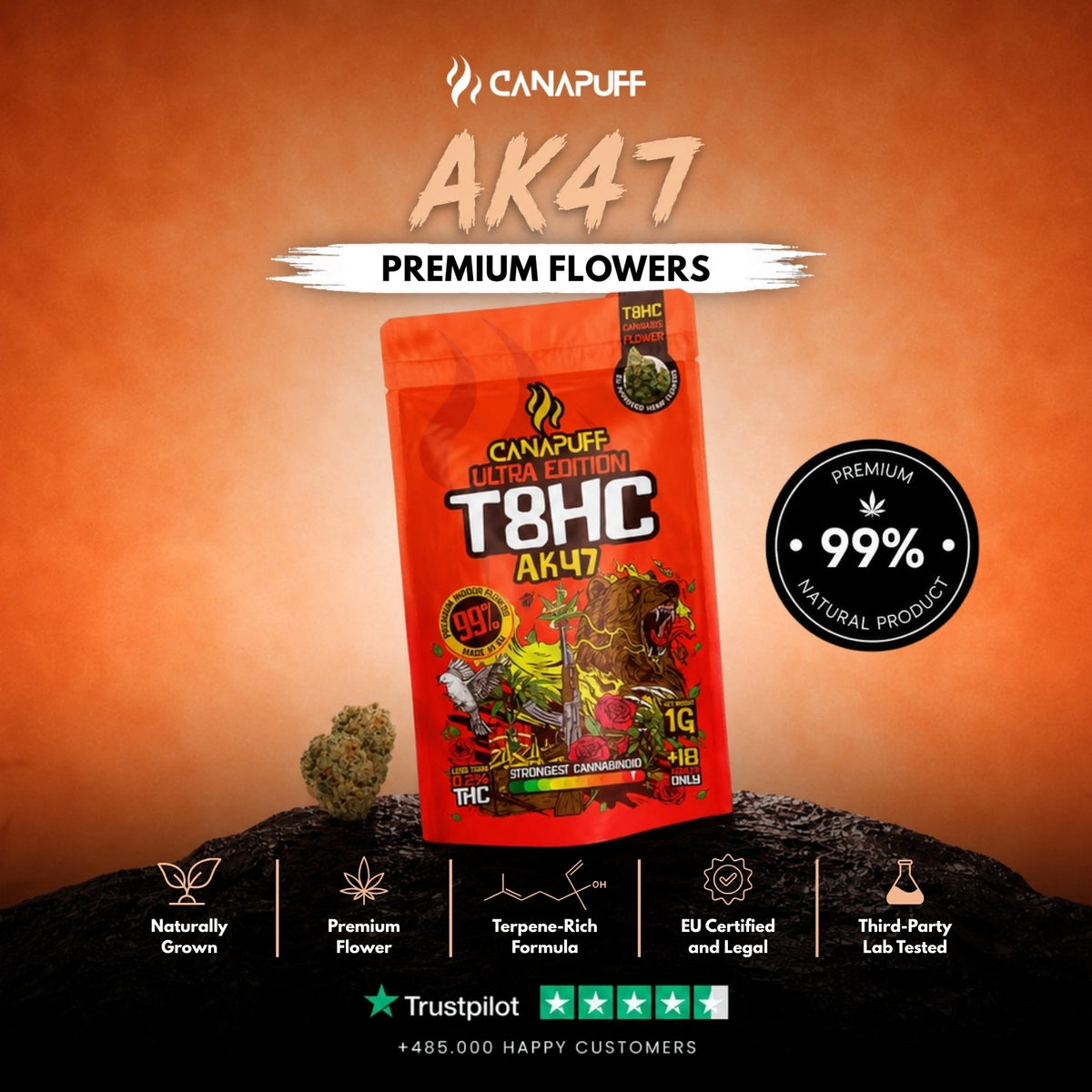 T8HC Flowers AK47 Ultra Edition 99% – flower buds, photo 2
