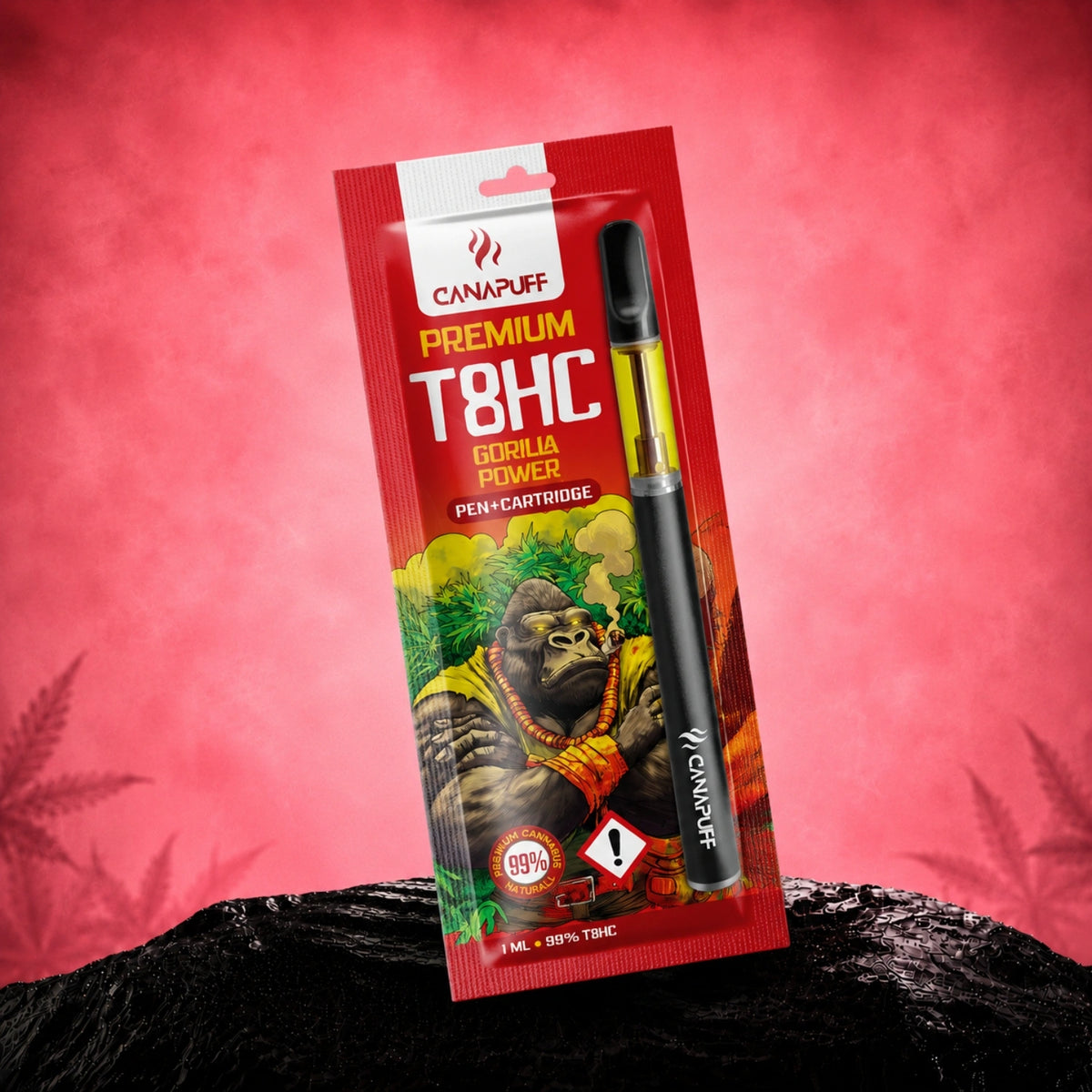 Canapuff T8HC Gorilla Power pen og patron, 99% styrke, 1 ml