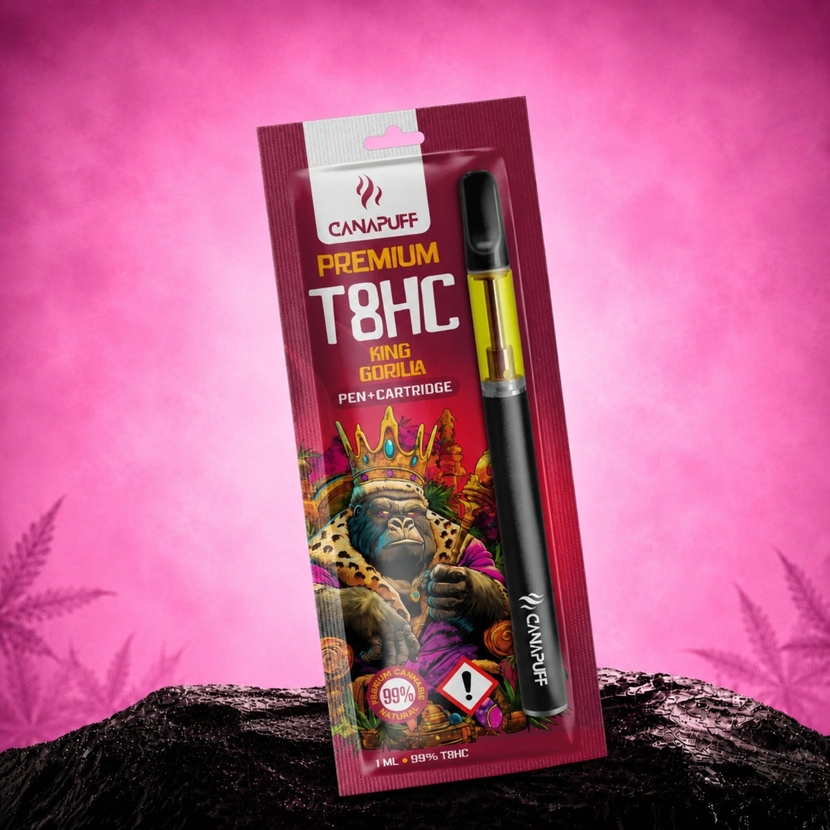 Canapuff T8HC Pen+Cartridge King Gorilla 99%, 1 ml engangsvapepen