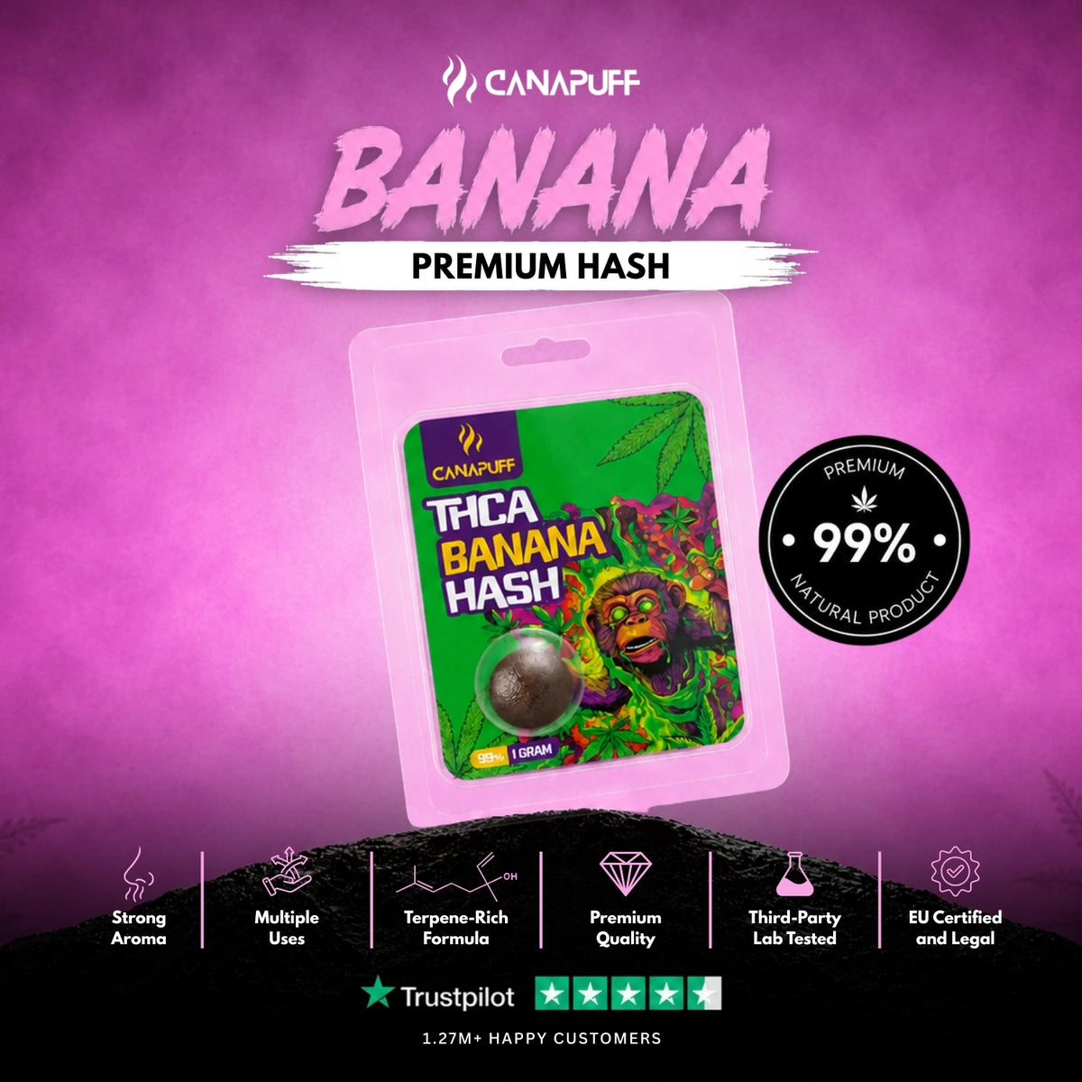 THCA Hash Banana 99% 1g – hash, photo 2