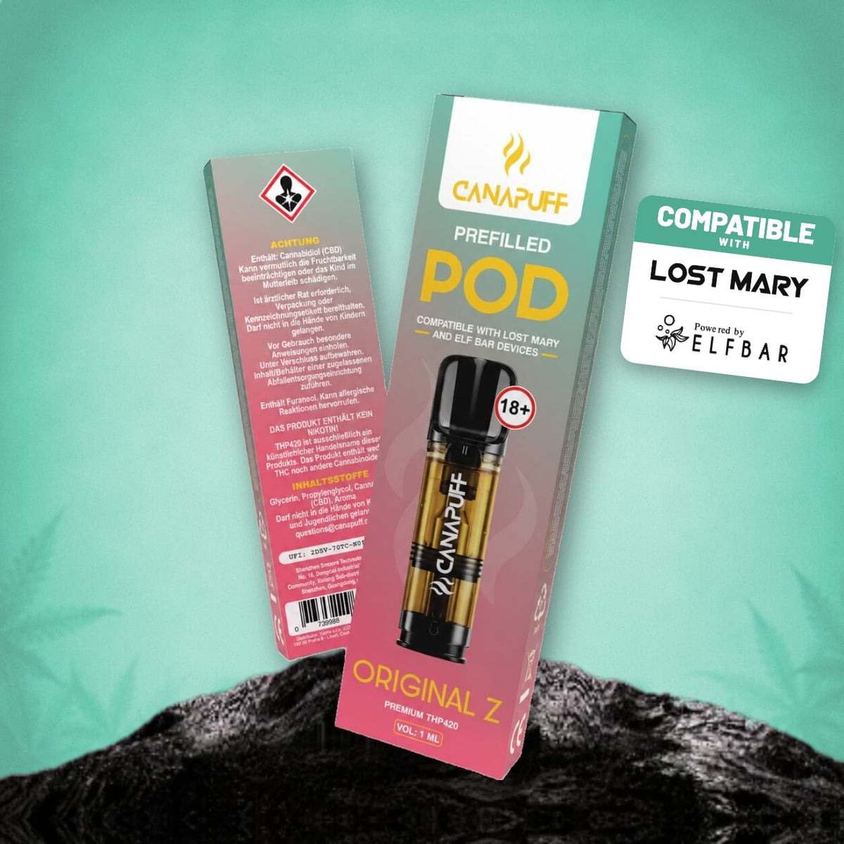 Canapuff THP420 POD Original Z 1 ml – compatible with Lost Mary and Elf Bar devices