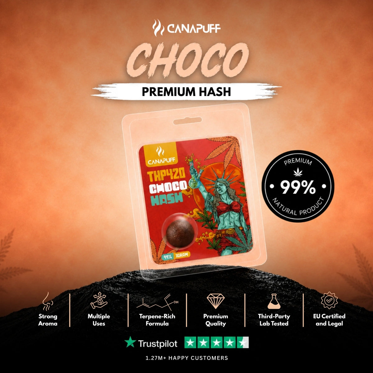 THP420 Hash Choco 99% – hash, photo 2