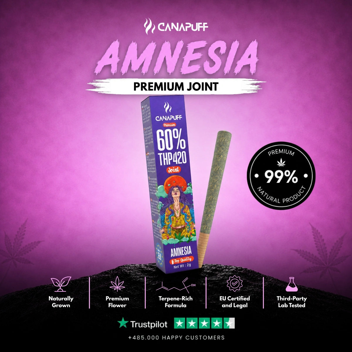 THP420 Joint Amnesia 60% 2g – pre-rolled joint, photo 2