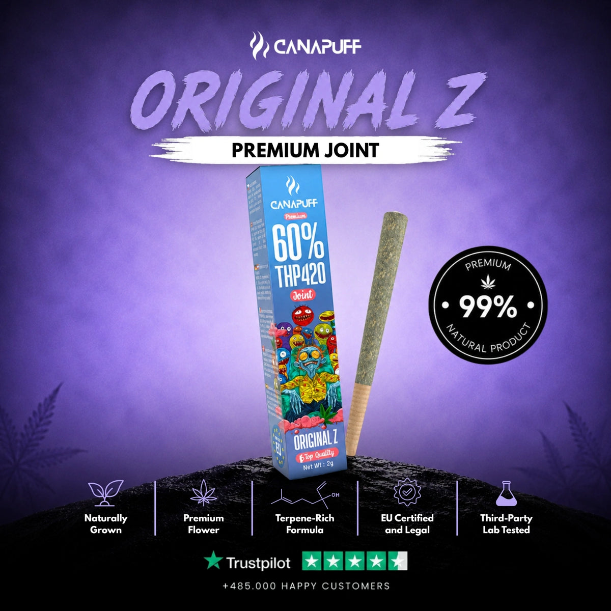 THP420 Joint Original Z 60% 2g – pre-rolled joint, photo 2