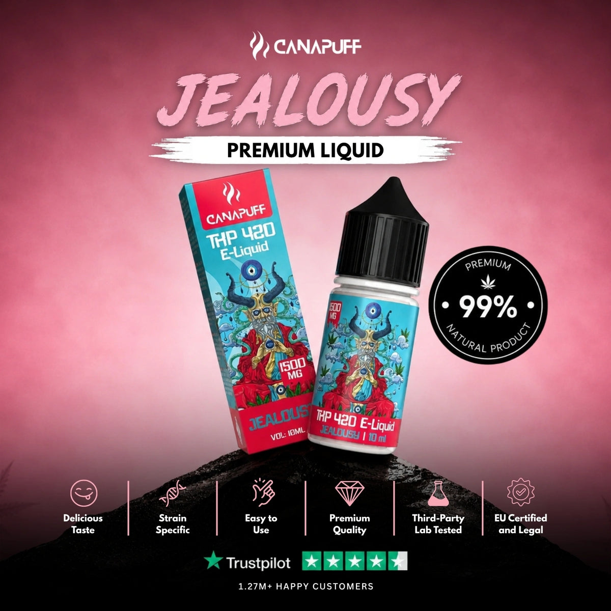 THP420 Liquid Jealousy 1.500mg – liquid bottle, photo 2