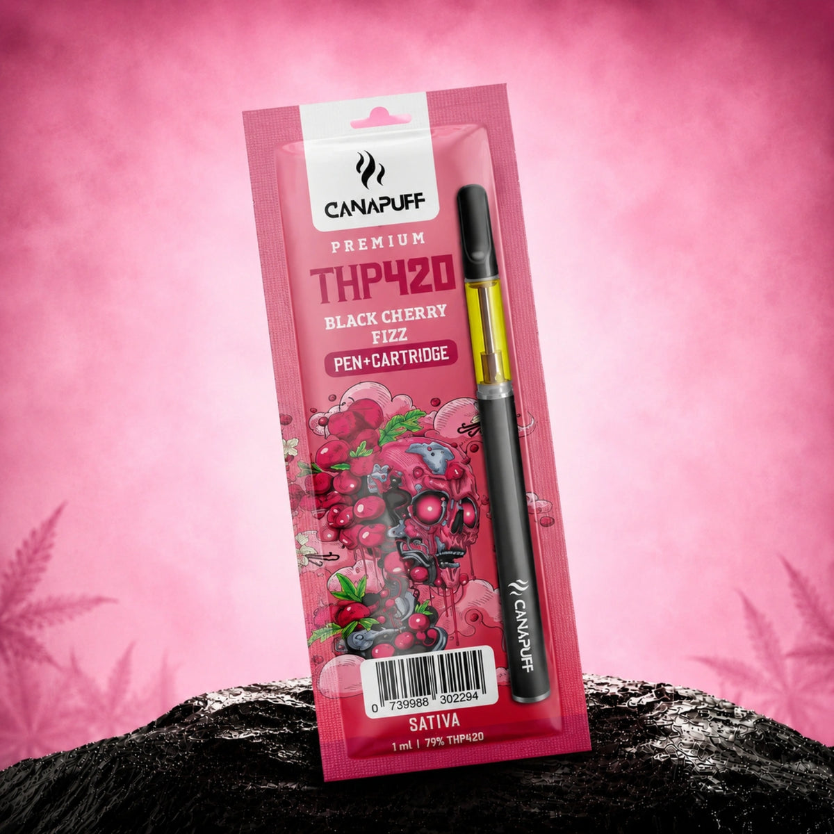 Canapuff THP420 Black Cherry Fizz pen and cartridge, 79%, 1 ml