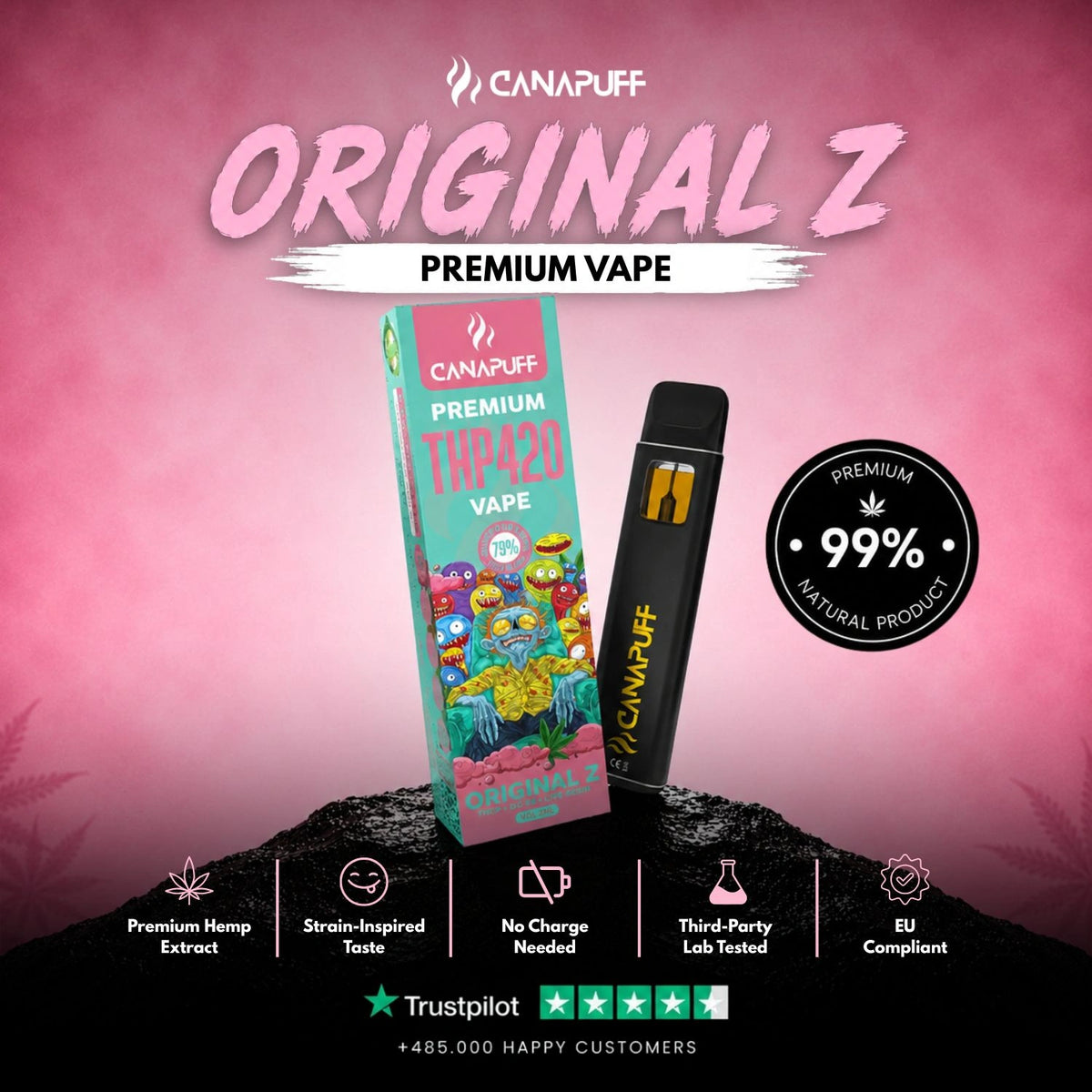 THP420 Vape Original Z 79% 1ml – disposable vape pen, photo 2