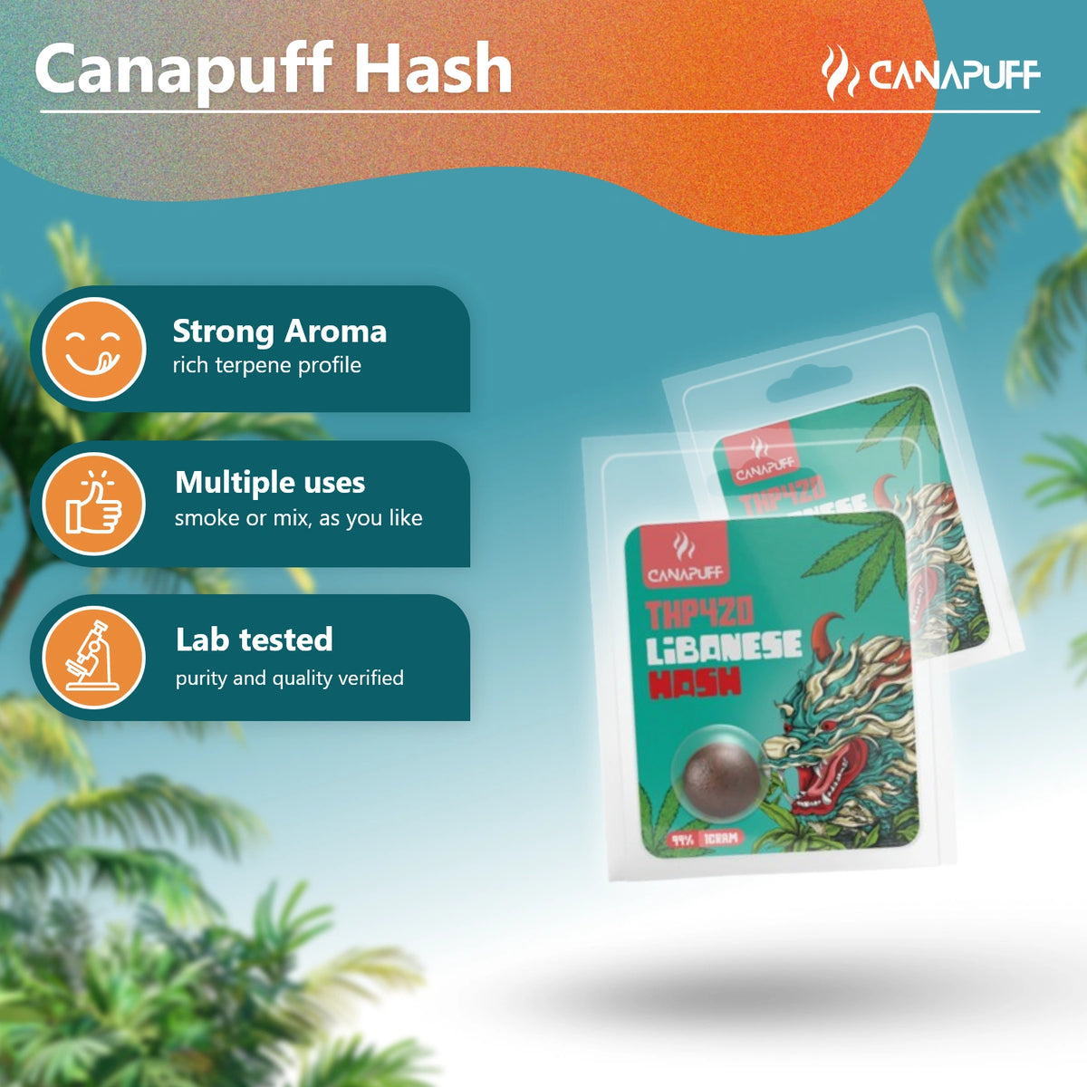 Canapuff THP420 Lebanese Hash 99% im versiegelten Beutel