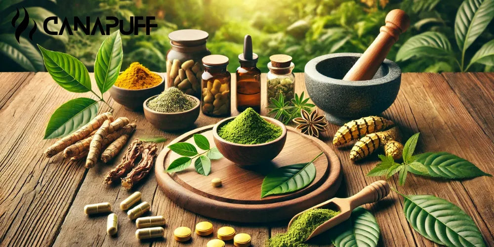 alternativas al kratom, hierbas naturales, alivio del dolor, aumento de energía