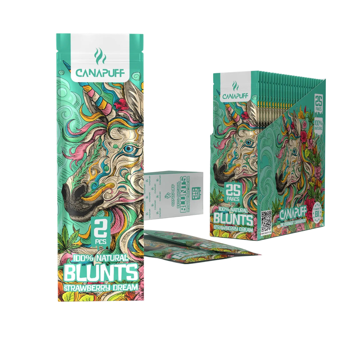Canapuff Blunt Wrap Rolls Strawberry Dream, 2 pack, 100% natural
