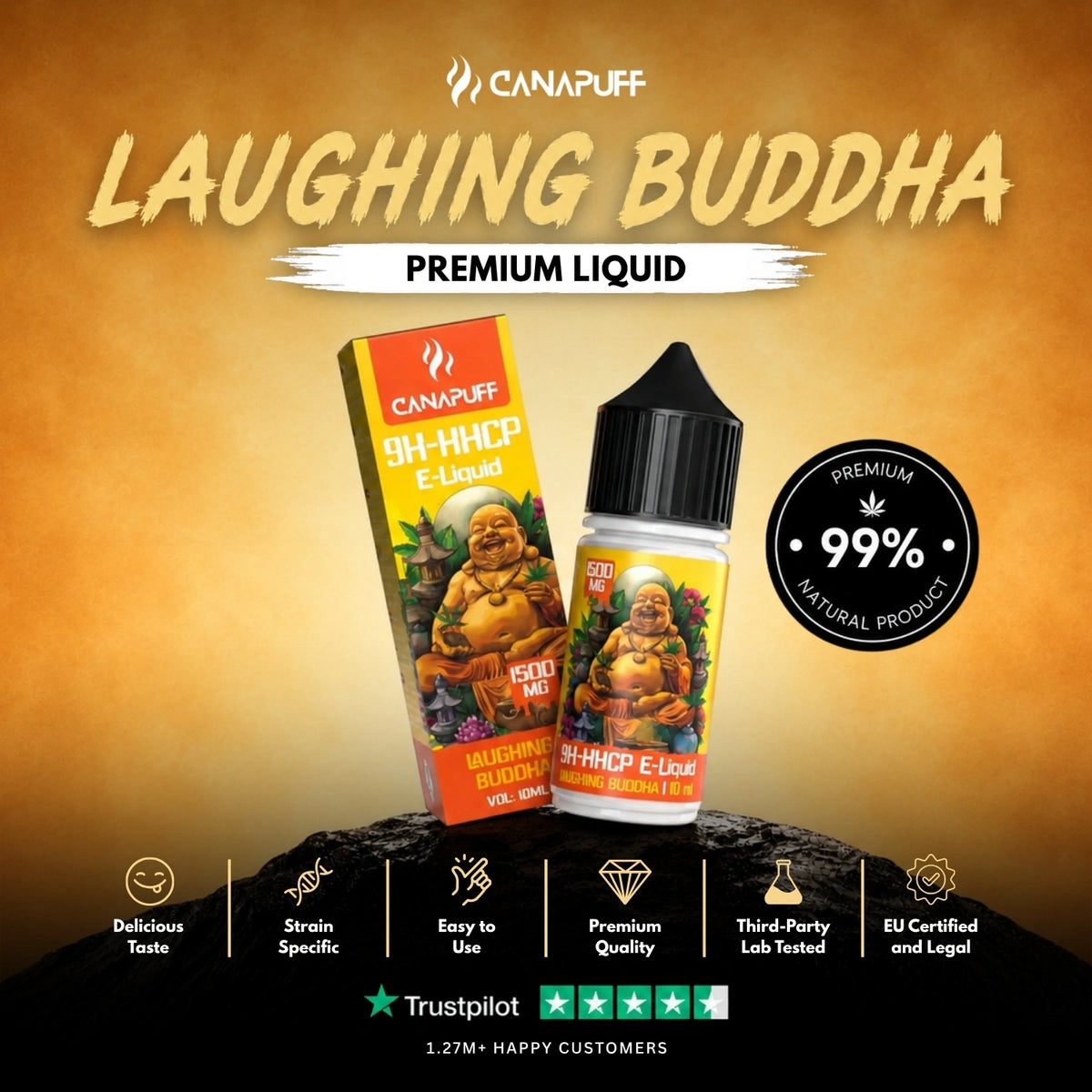 9H-HHCP Liquid Laughing Buddha 1.500mg – liquid bottle, photo 2