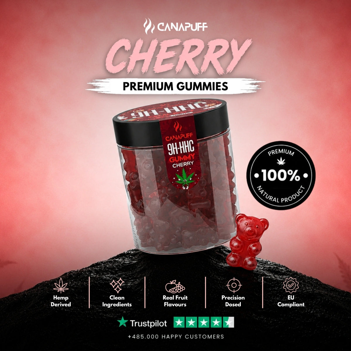 9H-HHC Gummies Cherry – gummies, photo 2