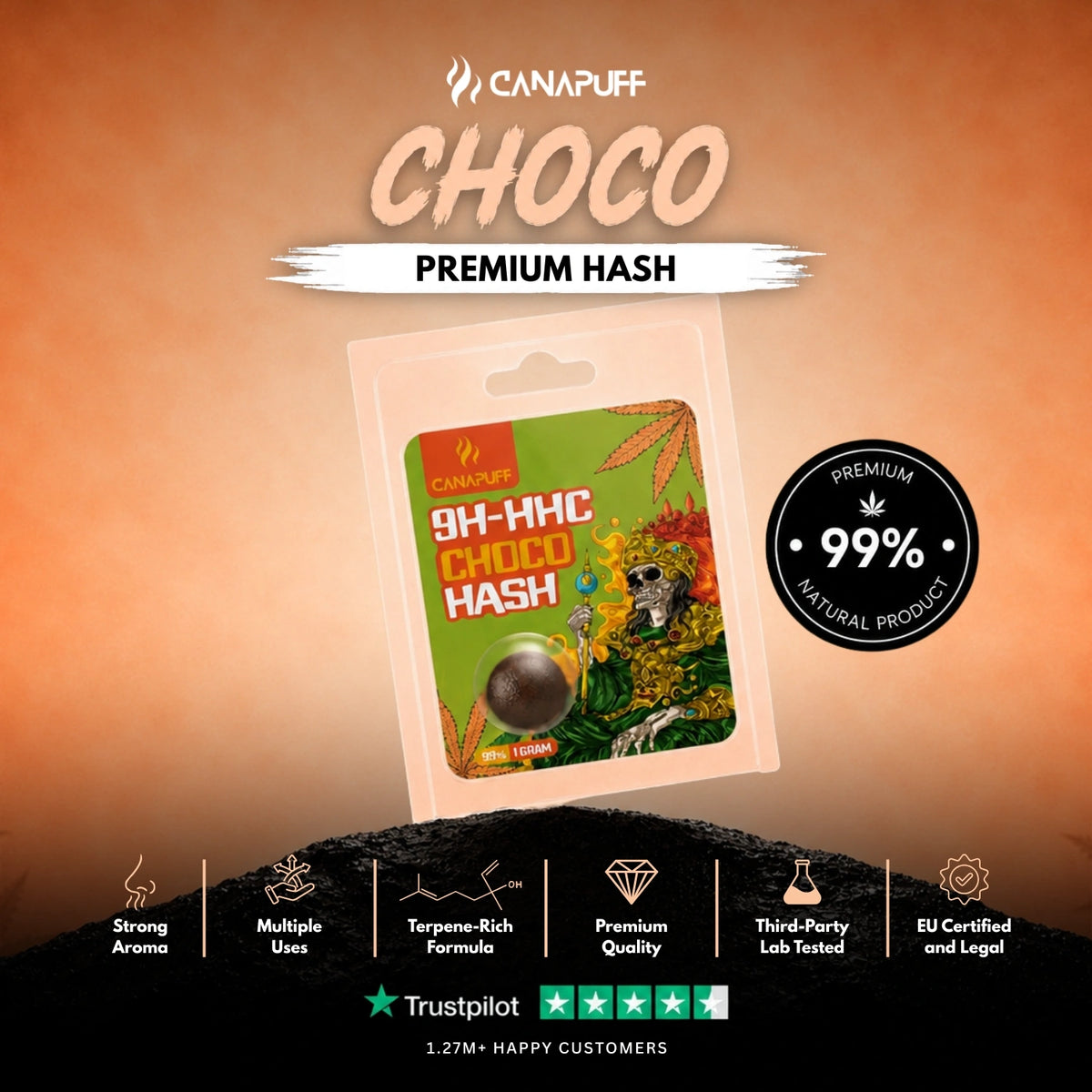 9H-HHC Hash Choco 99% – hash, photo 2