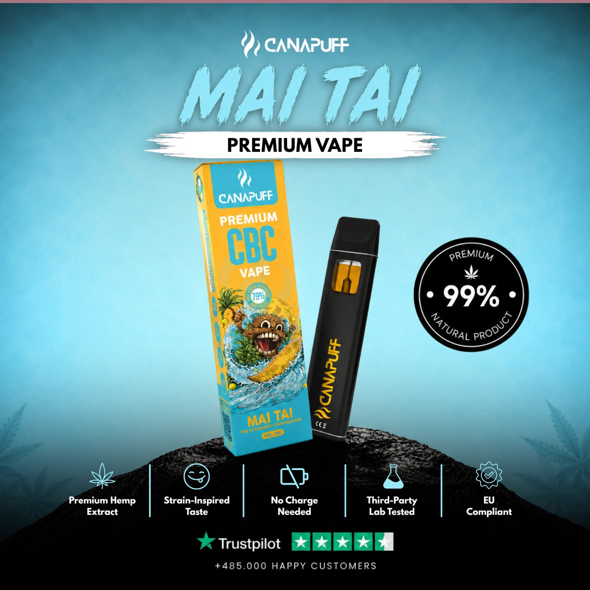 CBC Vape Mai Tai 79% 1ml – disposable vape pen, photo 2