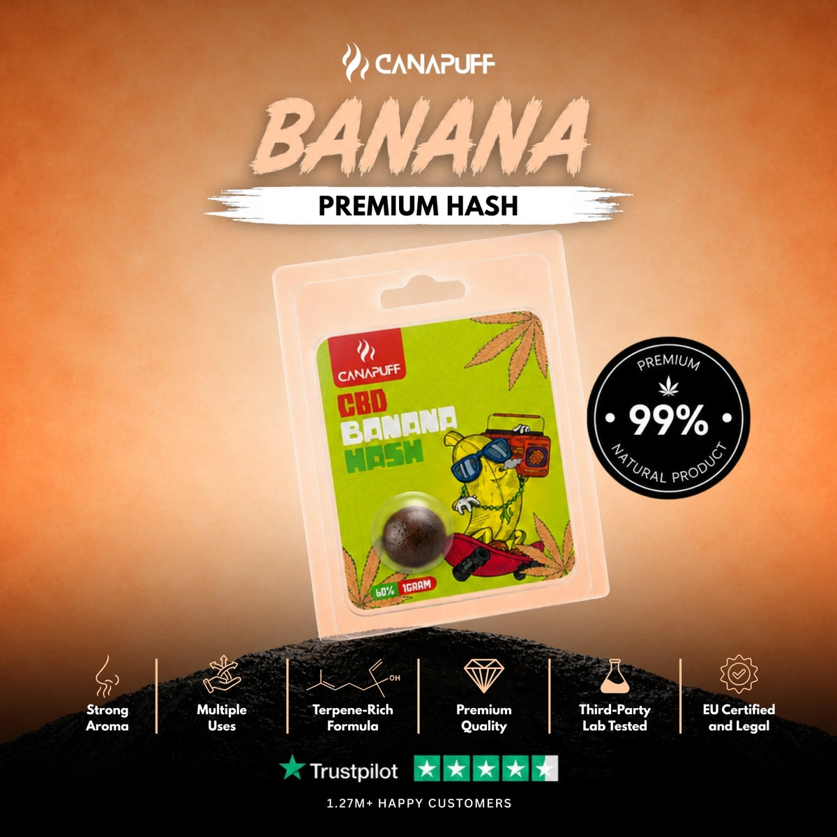 CBD Hash Banana 60% – hash, photo 2
