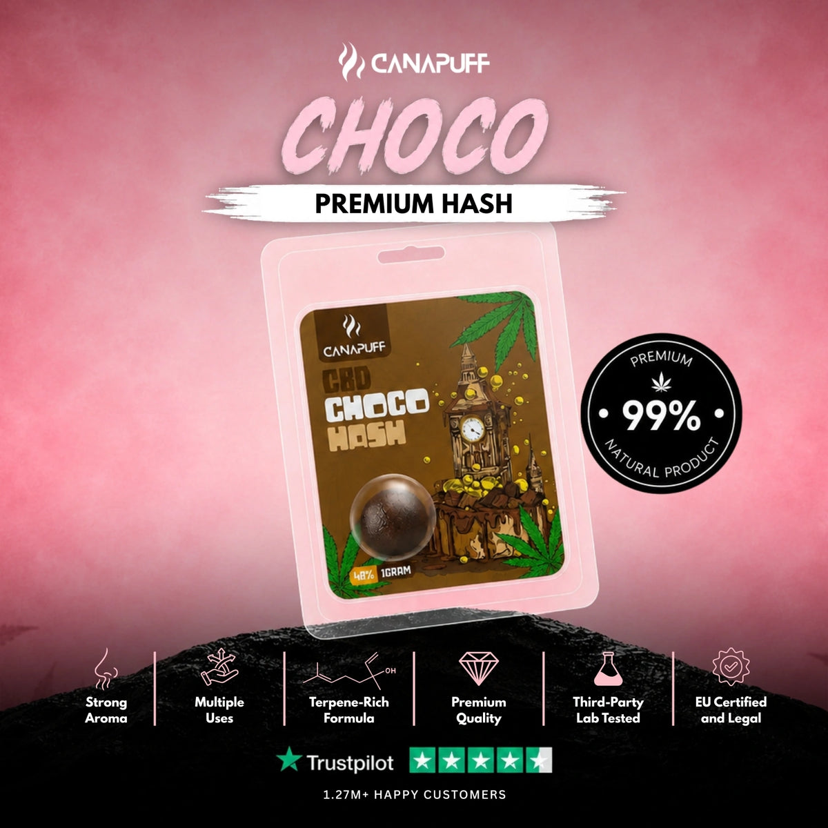 CBD Hash Choco 60% – hash, photo 2