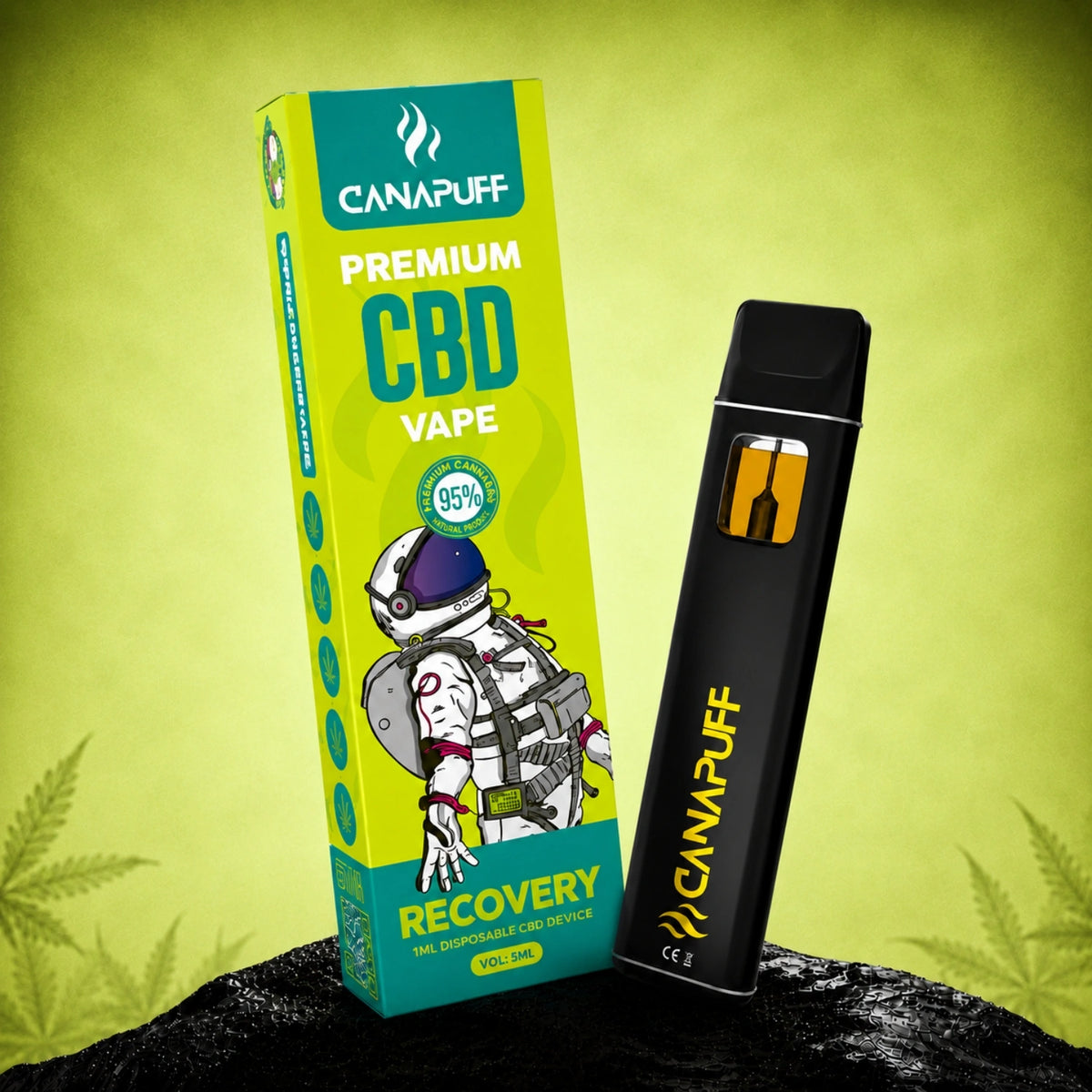 Canapuff CBD Vape Recovery 95% 1ml disposable device