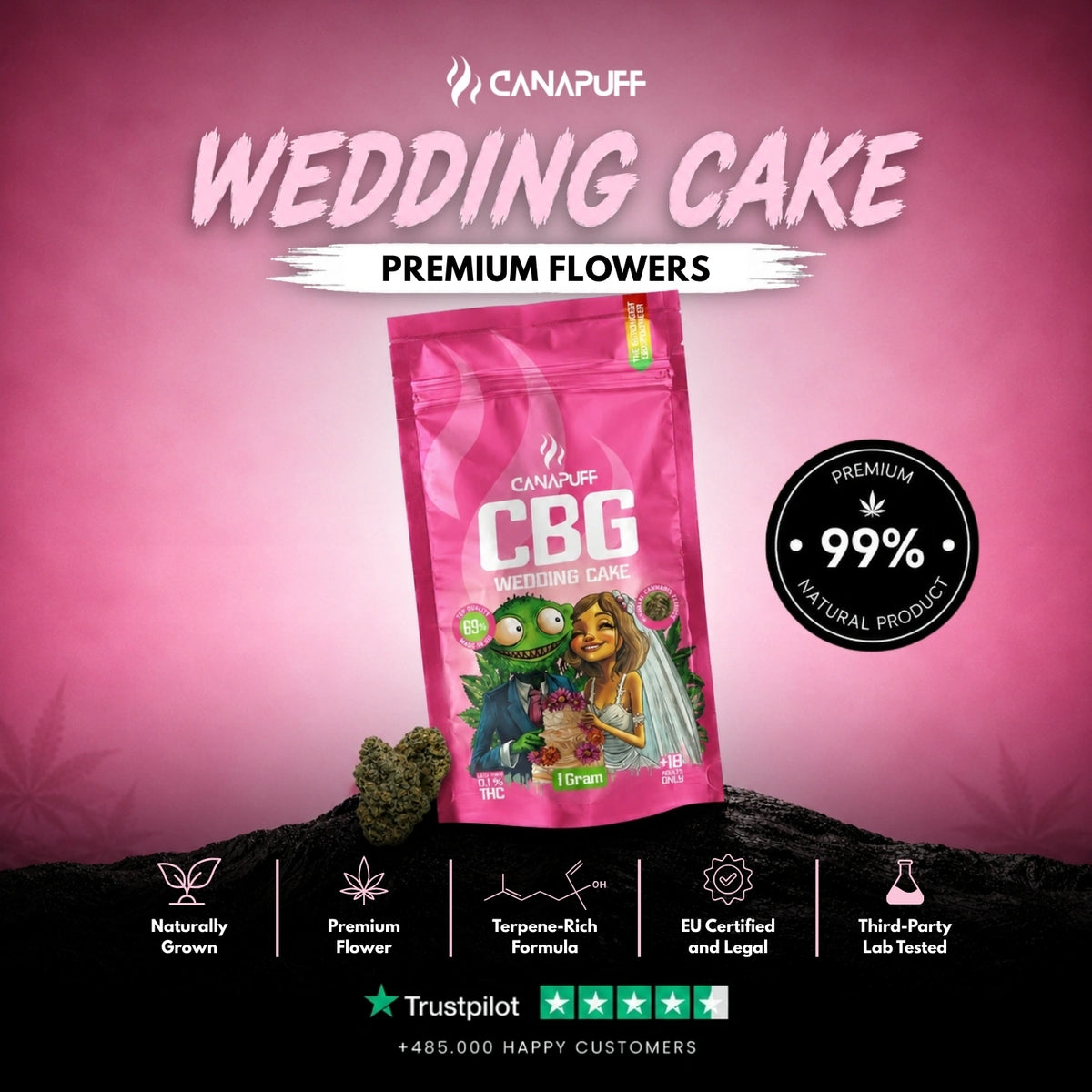 CBG Flowers Wedding Cake 69% – flower buds, photo 2
