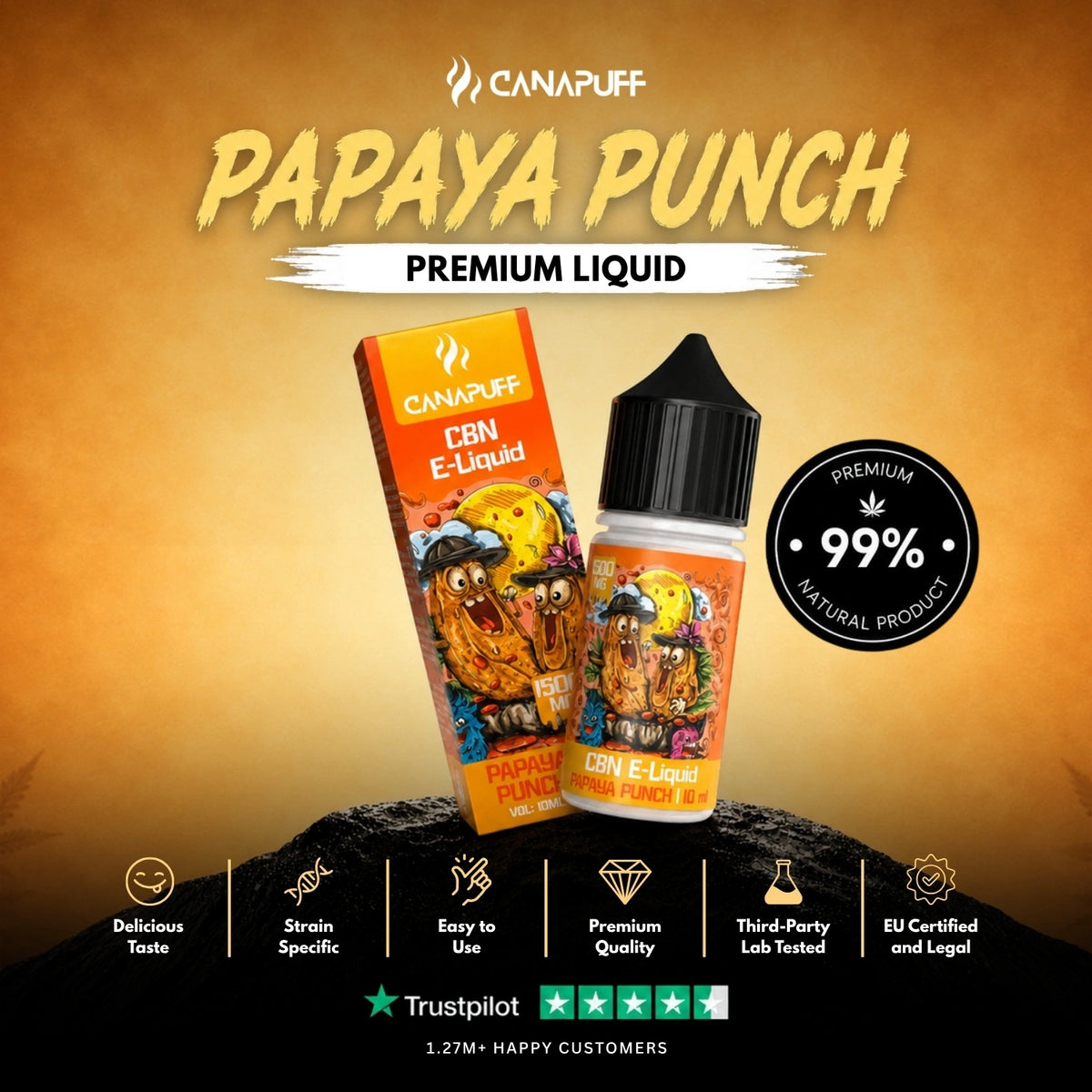 CBN Liquid Papaya Punch 1.500mg – liquid bottle, photo 2