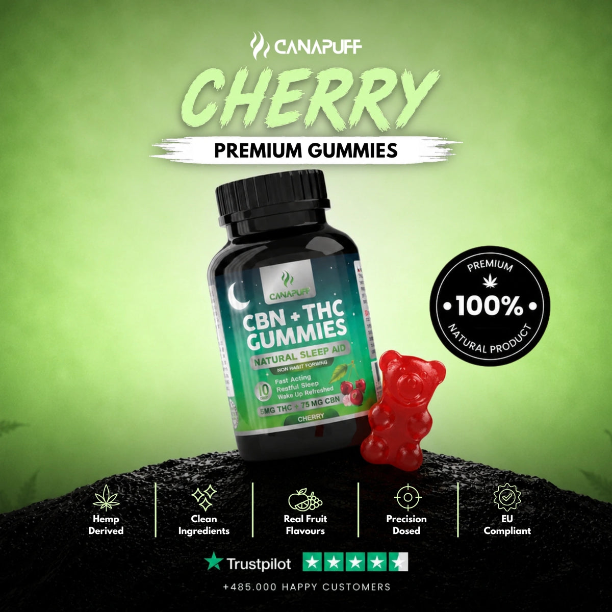CBN+THC Gummies Cherry – gummies, photo 2