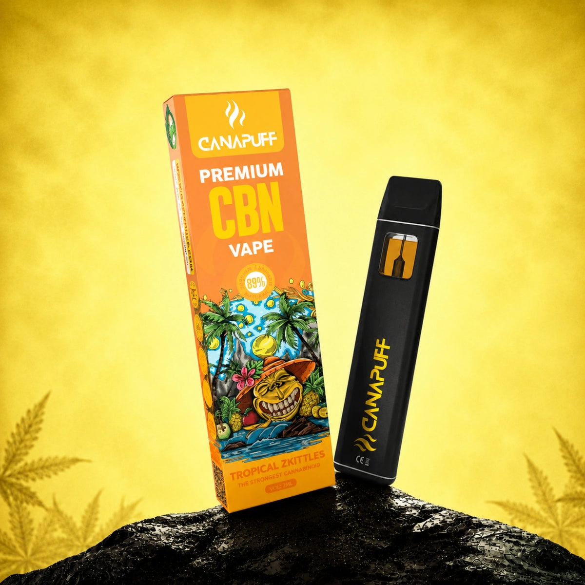 Canapuff CBN Vape Tropical Zkittles 89% 1ml disposable pen